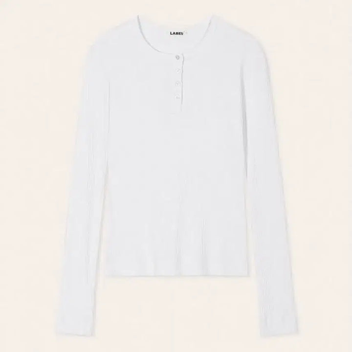 [BUNJANG] Label Archive Amuel Henley Shirt White / 라벨아카이브 헨리넥 Amuel henley shirt white