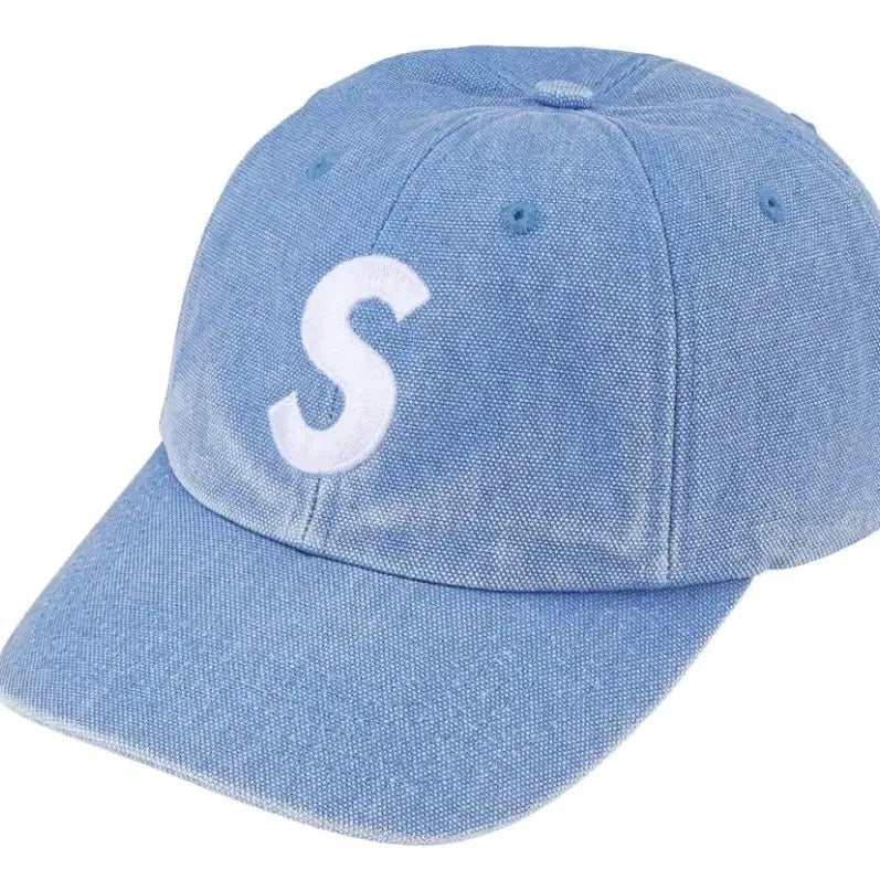 [SOLD OUT] 슈프림 피그먼트 코티드 S 로고 6-패널 라이트 블루
