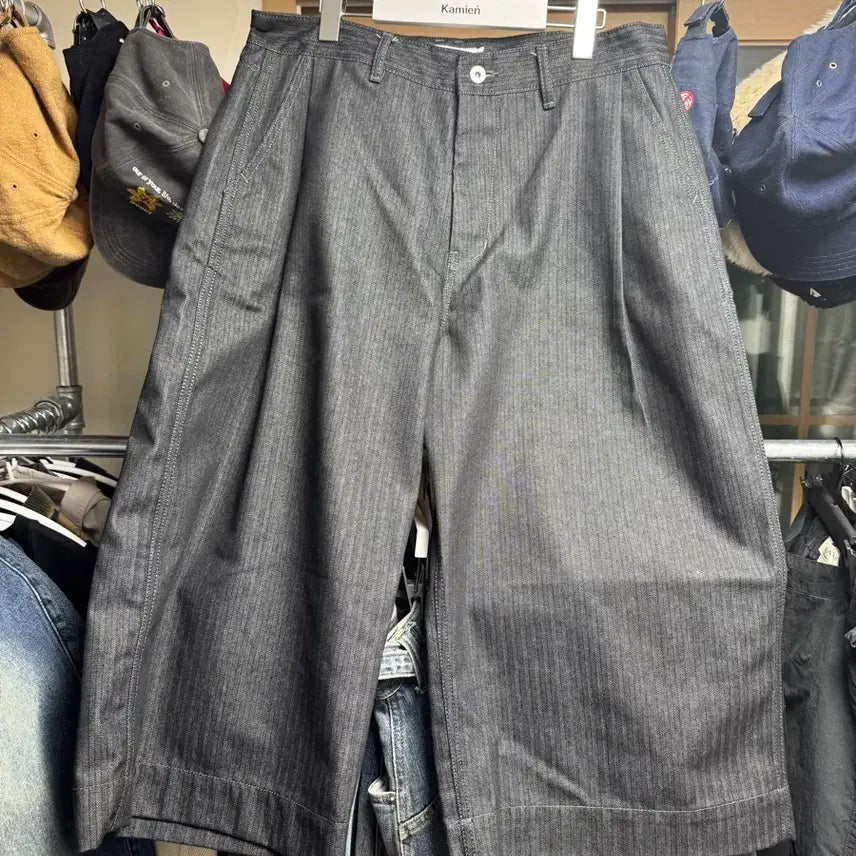 [BUNJANG] ZERO Herringbone Over 9/10 Length Denim Pants Black XL / 제로 헤링본 오버 9부 데님 팬츠 블랙 XL
