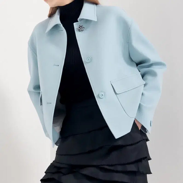 [SOLD OUT] 새상품)랑방 LANVIN COLLECTION 플라워 버튼 카라 자켓