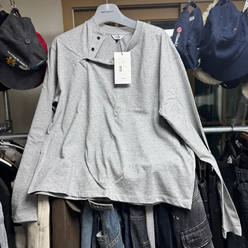 [SOLD OUT] 제로 헨리넥 롱 슬리브 멜란지 그레이 L