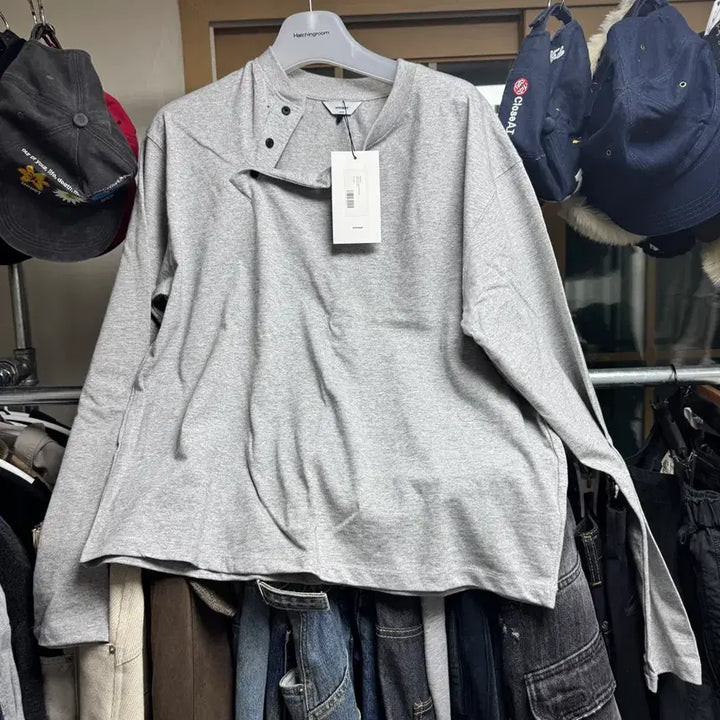 [SOLD OUT] 제로 헨리넥 롱 슬리브 멜란지 그레이 L