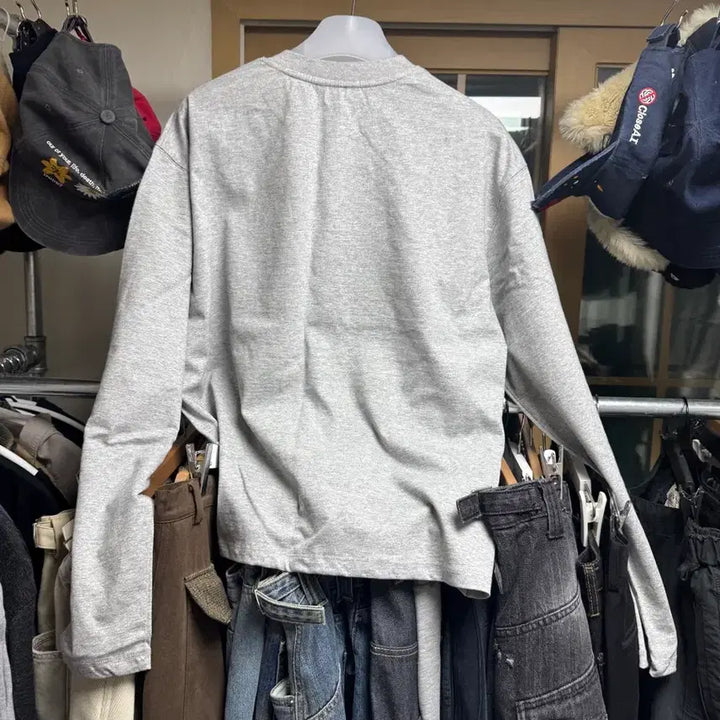 [SOLD OUT] 제로 헨리넥 롱 슬리브 멜란지 그레이 L