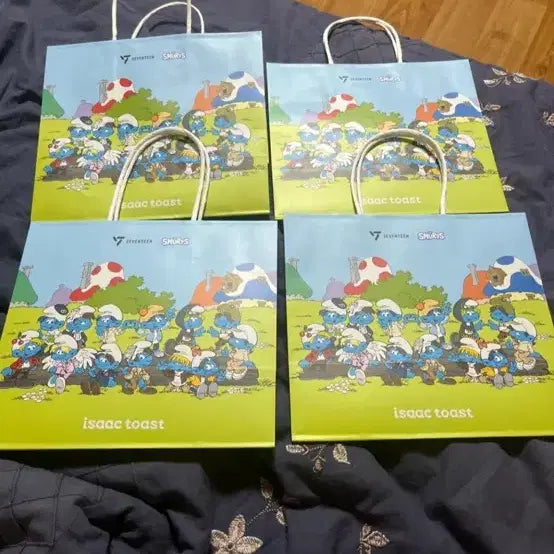[BUNJANG] Seventeen x Smurfs Isaac Toast Shopping Bag / 세븐틴 스머프 아이작토스트 콜라보 쇼핑백