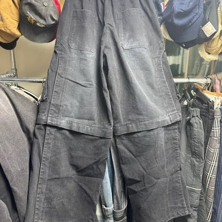 [SOLD OUT] 알에스에스씨 블랙 디스트로이드 카고 데님 팬츠 2