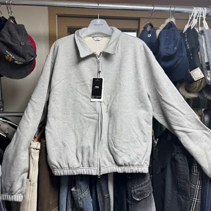 [BUNJANG] Zero Collar Two-Way Sweatshirt Grey L / 제로 카라 투웨이 스웨트 셔츠 그레이 L