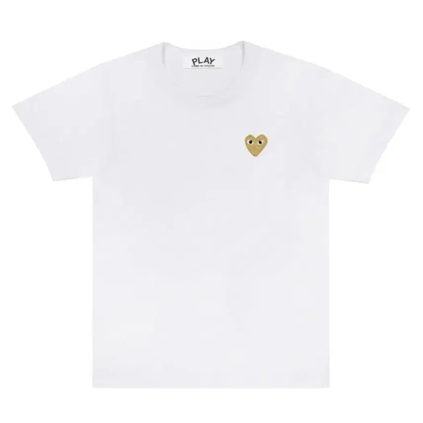 [BUNJANG] Comme des Garcons Play Gold Wappen White T-shirt / 꼼데가르송 플레이 골드와펜 화이트 미개봉 새상품