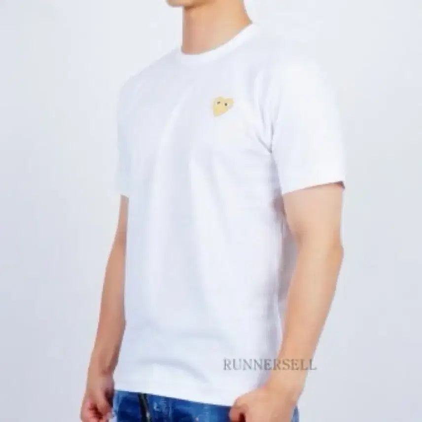 [BUNJANG] Comme des Garcons Play Gold Wappen White T-shirt / 꼼데가르송 플레이 골드와펜 화이트 미개봉 새상품
