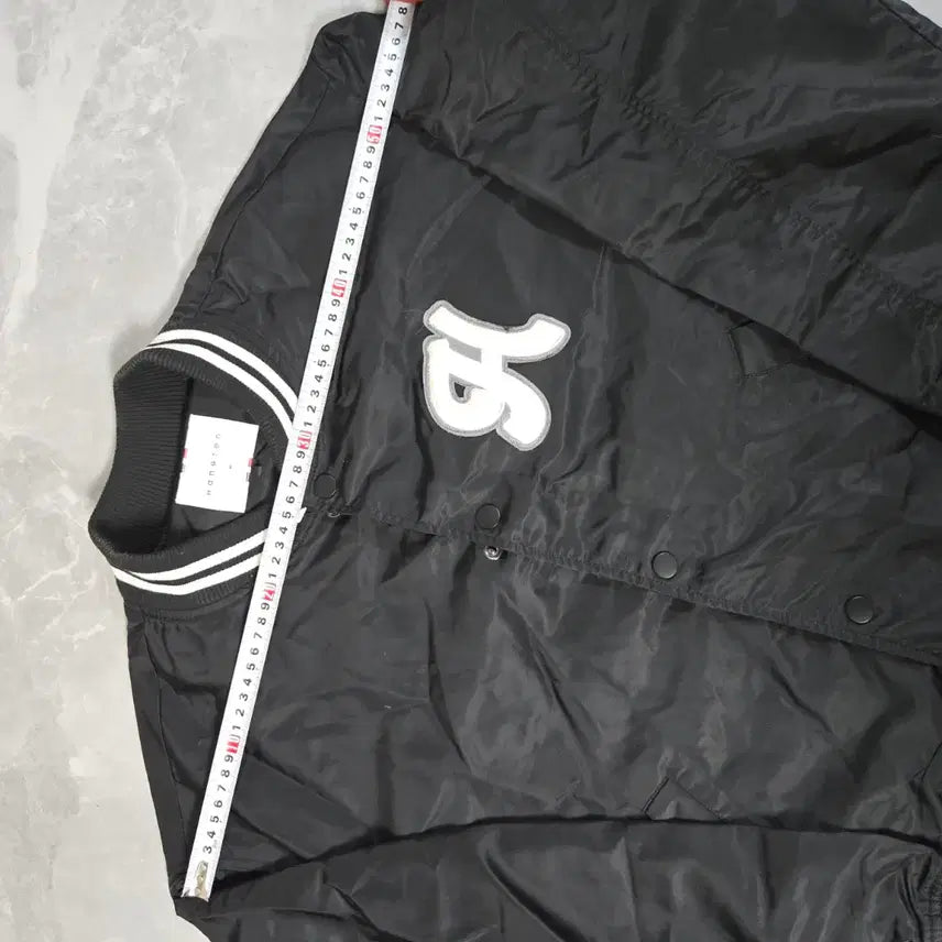 [BUNJANG] Hang Ten Black Stadium Jumper Jacket / 행탠 블랙 야구 점퍼 스타디움 자켓