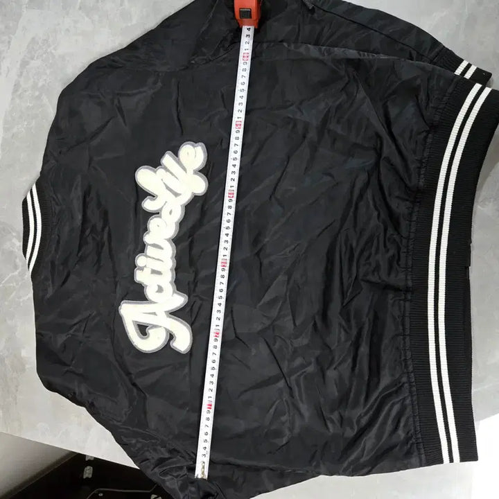 [BUNJANG] Hang Ten Black Stadium Jumper Jacket / 행탠 블랙 야구 점퍼 스타디움 자켓