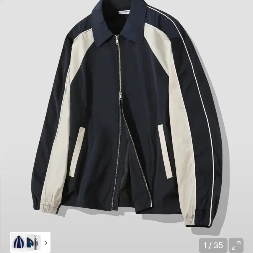 [SOLD OUT] 파이핑 라인 윈드 브레이커 네이비 M 사이즈 슬로우 레코드 하우스 무신사