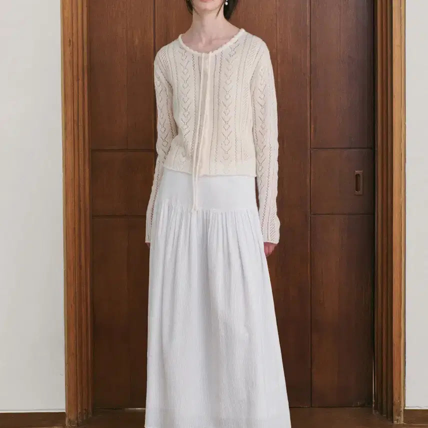 [BUNJANG] Lenina Linoa Ribbon Cardigan Ivory / 르니나 리노아 리본가디건 아이보리