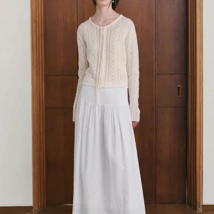 [BUNJANG] Lenina Linoa Ribbon Cardigan Ivory / 르니나 리노아 리본가디건 아이보리