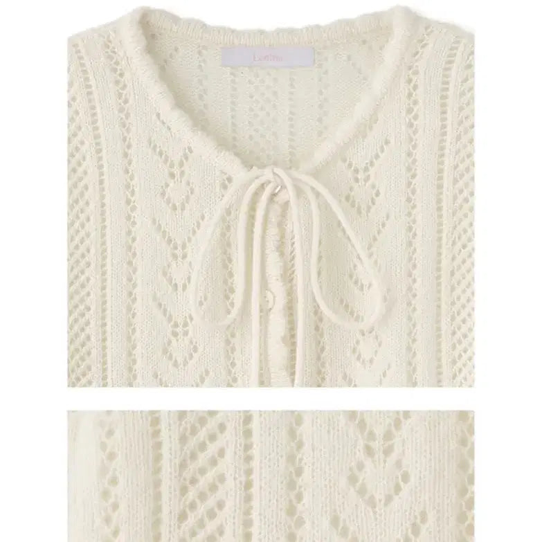 [BUNJANG] Lenina Linoa Ribbon Cardigan Ivory / 르니나 리노아 리본가디건 아이보리