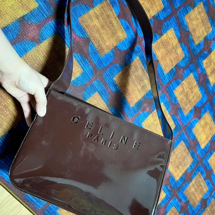 [BUNJANG] Celine Vintage Burgundy Enamel Shoulder Bag / 정품 빈티지 올드 셀린느 숄더백
