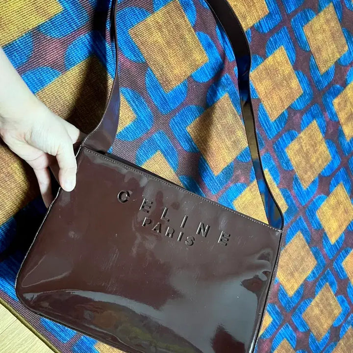 [BUNJANG] Celine Vintage Burgundy Enamel Shoulder Bag / 정품 빈티지 올드 셀린느 숄더백