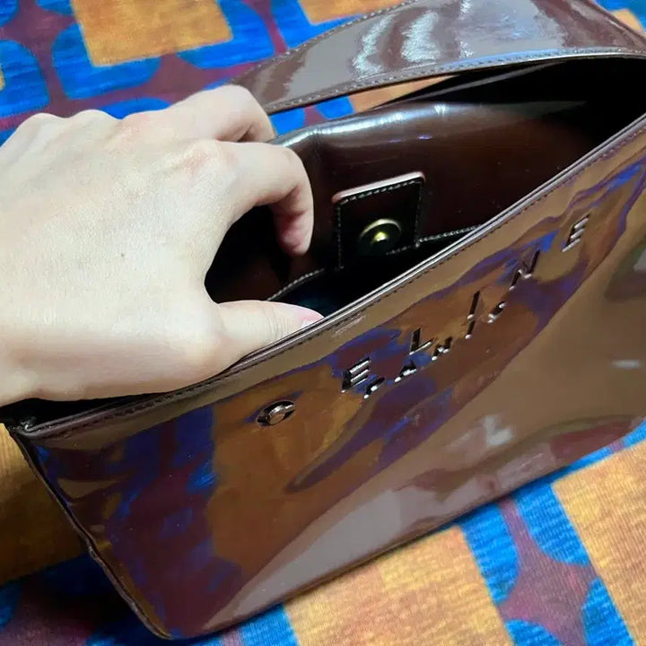 [BUNJANG] Celine Vintage Burgundy Enamel Shoulder Bag / 정품 빈티지 올드 셀린느 숄더백