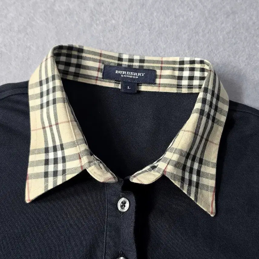 [BUNJANG] Burberry Check Collar Polo Shirt / 버버리 체크카라 폴로 티셔츠