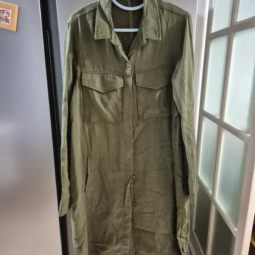 [BUNJANG] ZARA Khaki Long Shirt Dress Jacket (Size M) / 자라(ZARA) 카키 롱 셔츠/ 원피스 / 자켓 (M사이즈)