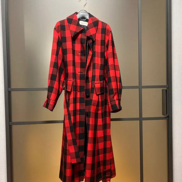 [BUNJANG] Mojo S.phine Checkered Trench Coat / 모조에스핀 트렌치코트