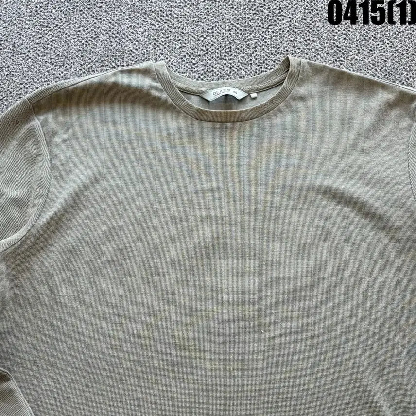 [BUNJANG] OLZEN Waffle Long Sleeve T-Shirt (Khaki) - 100 / 올젠 와플 긴팔 티셔츠 카키색 100