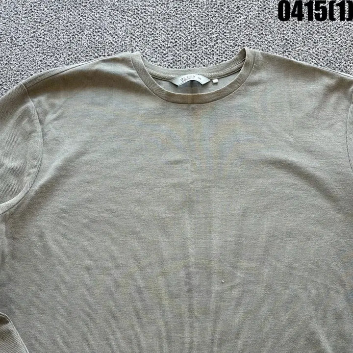 [BUNJANG] OLZEN Waffle Long Sleeve T-Shirt (Khaki) - 100 / 올젠 와플 긴팔 티셔츠 카키색 100