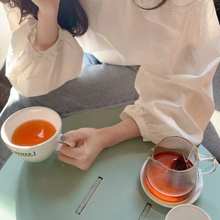 [BUNJANG] Round Blouse &amp; Bustier Set / 라운드블라우스+뷔스티에(세트판매)