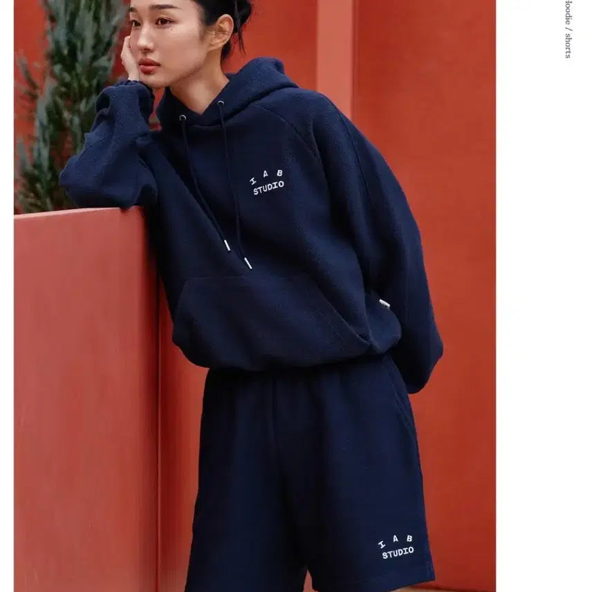 [BUNJANG] Iab Studio Herringbone Hoodie Navy S / [새상품] 아이앱 헤링본 후드 네이비 S