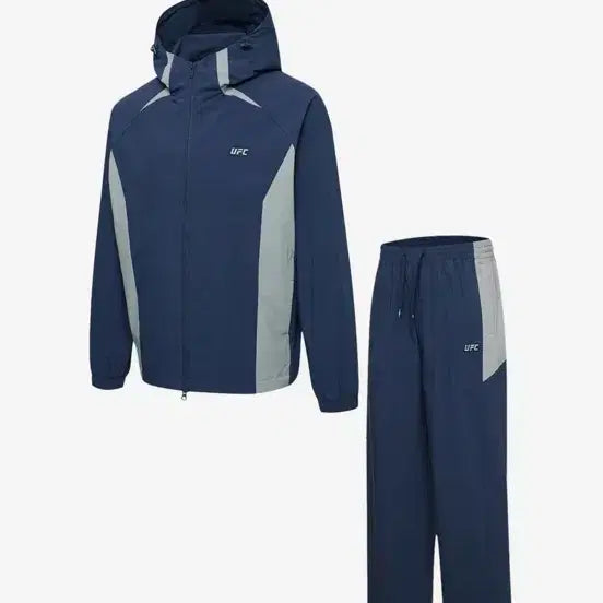 [BUNJANG] UFC Color Block Oversized Jacket + Pants Set Up Dark Blue / 새상품) UFC 컬러블록 오버핏 자켓+팬츠 다크블루 SET UP