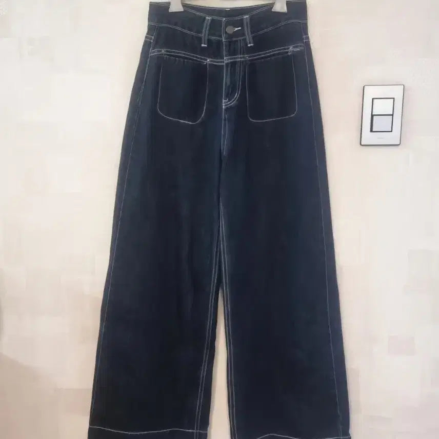[BUNJANG] Unbranded Wide Raw Denim Pants S Size / 와이드 생지 데님 팬츠 S 사이즈