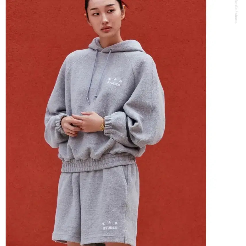 [BUNJANG] Iab Studio Herringbone Hoodie Gray M / [새상품] 아이앱 헤링본 후드 그레이 M