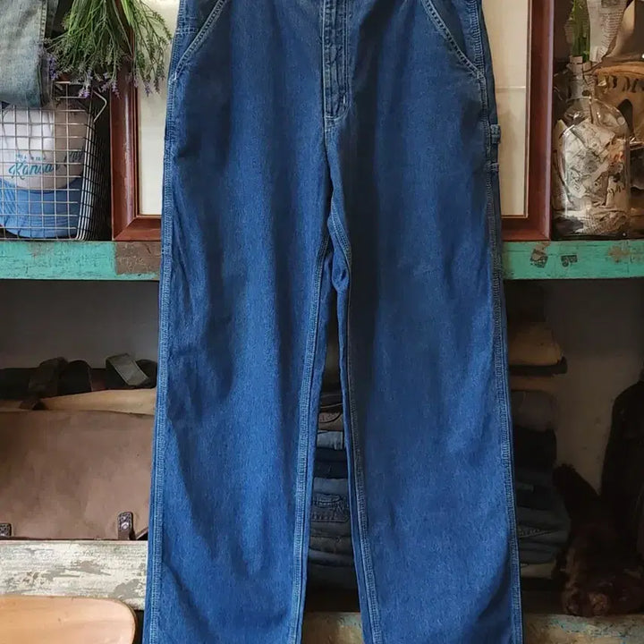 [BUNJANG] Carhartt Carpenter Denim Work Pants Dark Blue 34x34 / 칼하트 카펜터 데님팬츠 워크팬츠 칼하트 덩가리 진청 34x34