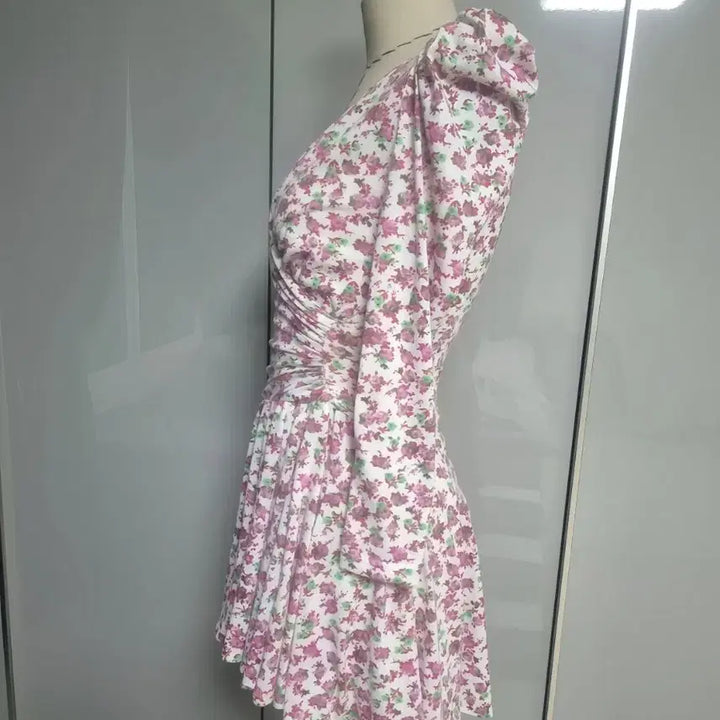 [BUNJANG] Flower Lab Mini Wrap Dress 44 / 플라워 랩 미니 원피스 44