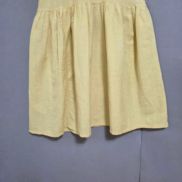 [BUNJANG] Yellow Check Linen Dress F / 엘로우체크 시원한 린넨 원피스 F  n4405