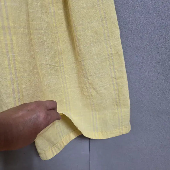 [BUNJANG] Yellow Check Linen Dress F / 엘로우체크 시원한 린넨 원피스 F  n4405