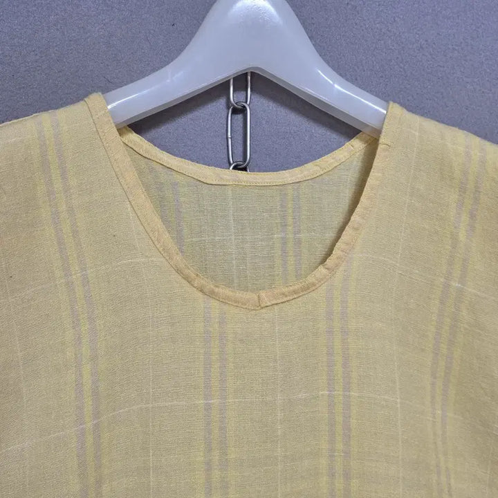 [BUNJANG] Yellow Check Linen Dress F / 엘로우체크 시원한 린넨 원피스 F  n4405