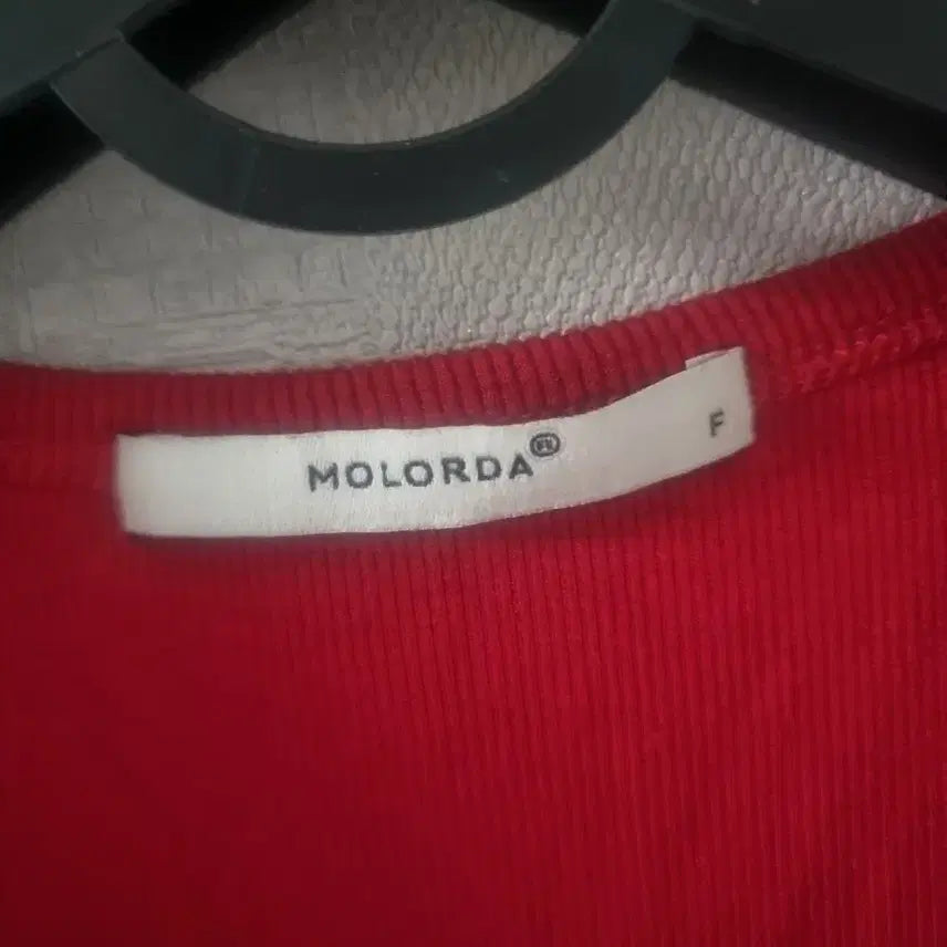 [BUNJANG] Red Crop Short Sleeve Ribbed T-shirt / 레드 크롭 반팔 골지 티셔츠 Free