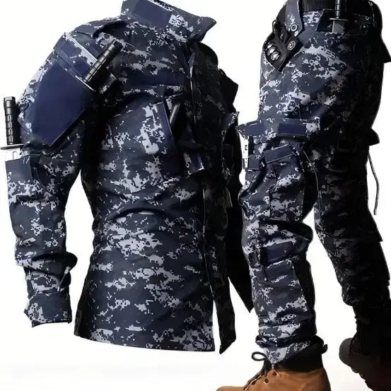 [BUNJANG] Navy Digital Camo Workwear Set - Size 100 / 네이비 디지털 카모 작업복 세트 100