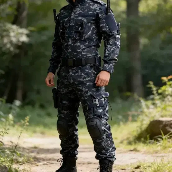 [BUNJANG] Navy Digital Camo Workwear Set - Size 100 / 네이비 디지털 카모 작업복 세트 100