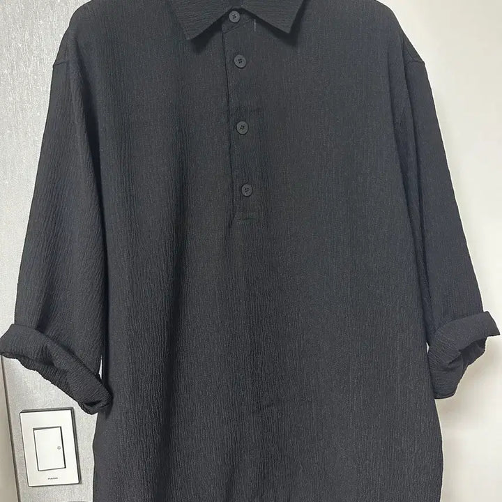 [SOLD OUT] 솔리드옴므 클링클 셔츠 블랙 46