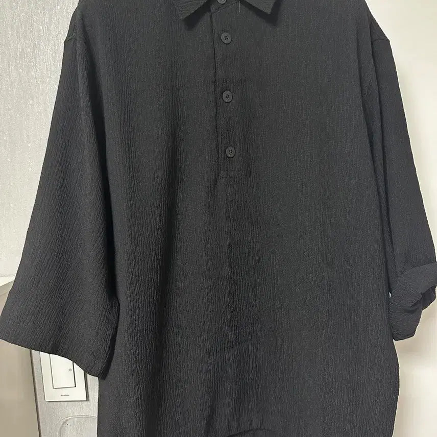 [SOLD OUT] 솔리드옴므 클링클 셔츠 블랙 46