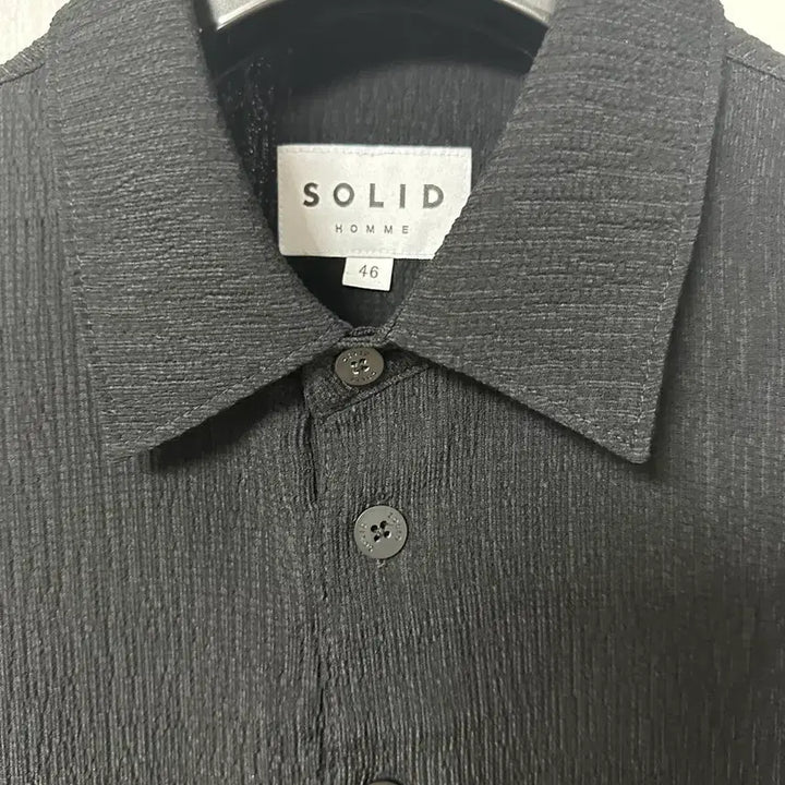 [SOLD OUT] 솔리드옴므 클링클 셔츠 블랙 46