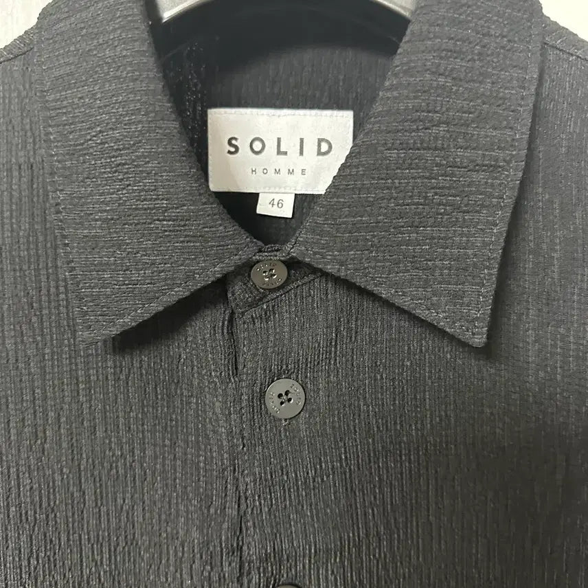 [SOLD OUT] 솔리드옴므 클링클 셔츠 블랙 46