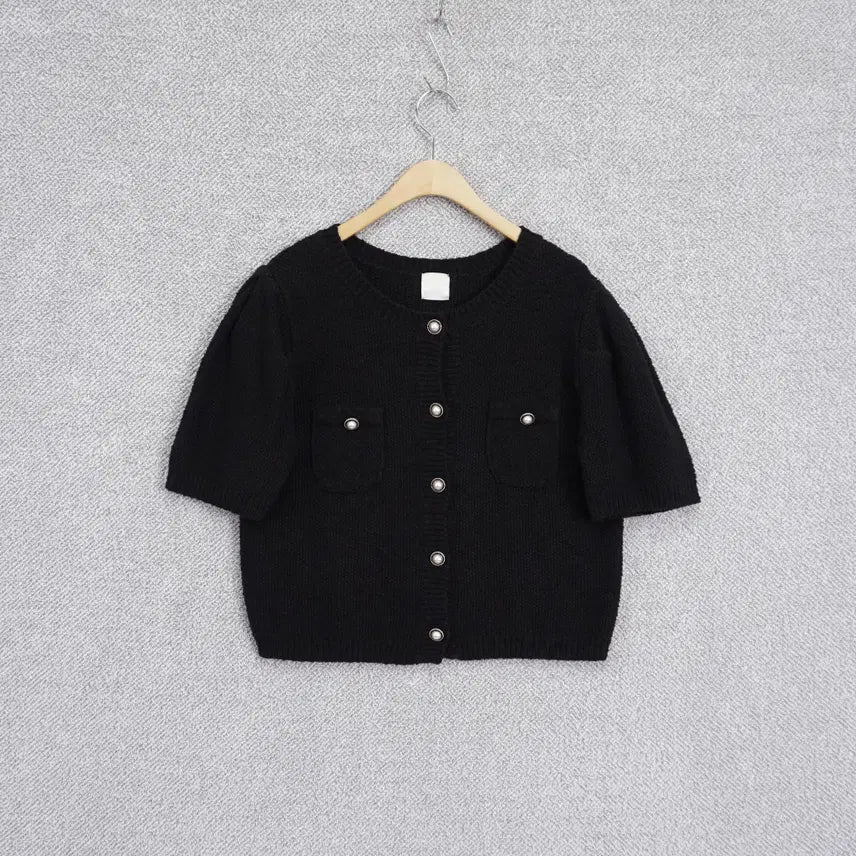 [BUNJANG] VERVE 20SS Tweed Pearl Button Knit Cardigan / 베르브 20SS 트위드 진주버튼 니트 가디건 free