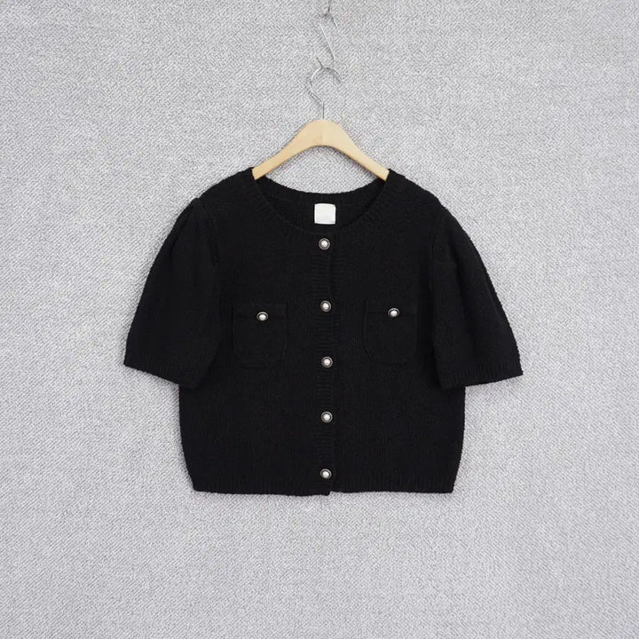 [BUNJANG] VERVE 20SS Tweed Pearl Button Knit Cardigan / 베르브 20SS 트위드 진주버튼 니트 가디건 free