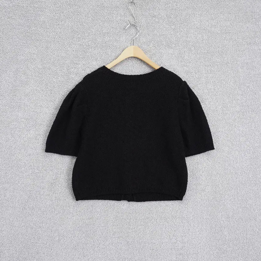 [BUNJANG] VERVE 20SS Tweed Pearl Button Knit Cardigan / 베르브 20SS 트위드 진주버튼 니트 가디건 free