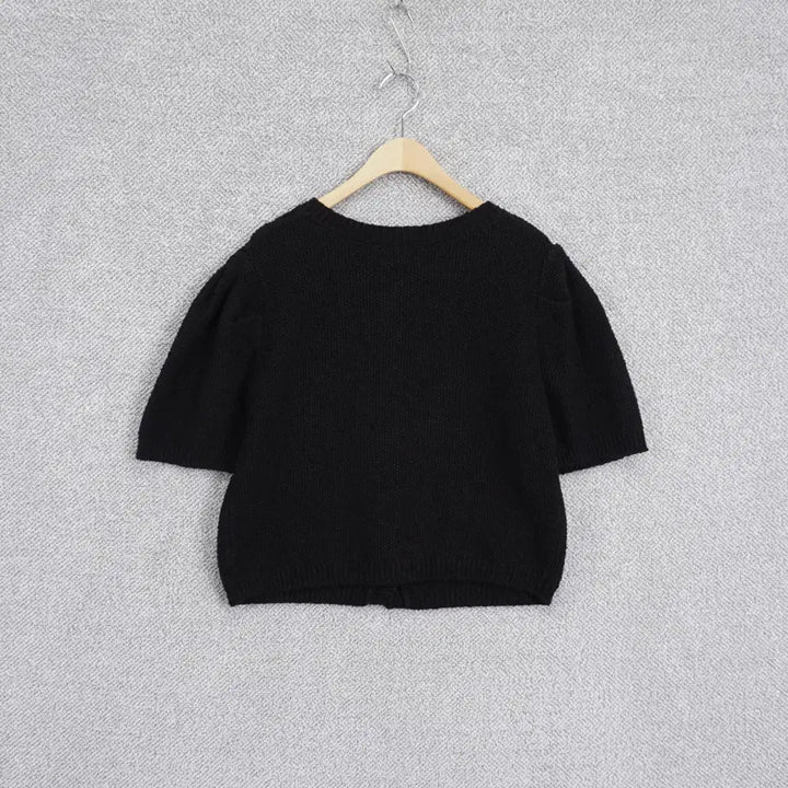 [BUNJANG] VERVE 20SS Tweed Pearl Button Knit Cardigan / 베르브 20SS 트위드 진주버튼 니트 가디건 free