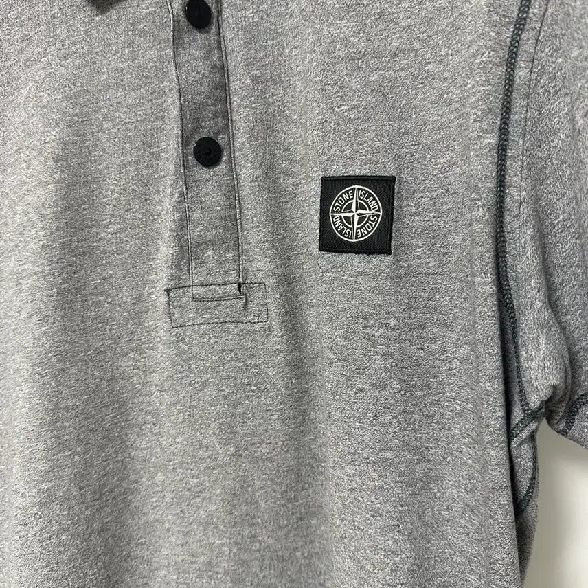[SOLD OUT] 스톤아일랜드 그레이 카라 반팔 티셔츠 M
