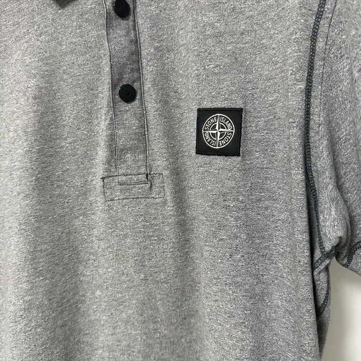 [SOLD OUT] 스톤아일랜드 그레이 카라 반팔 티셔츠 M