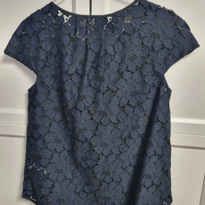 [BUNJANG] J.Crew Dark Navy Lace Short-Sleeve Blouse - Size Small (4) / 제이크루 다크네이비 레이스 반팔 블라우스 4사이즈 스몰